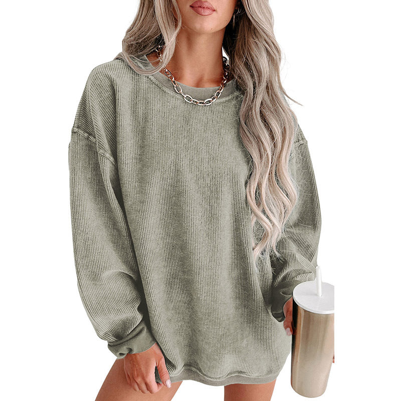 European And American Leisure Style Oversize Solid Color Pullover