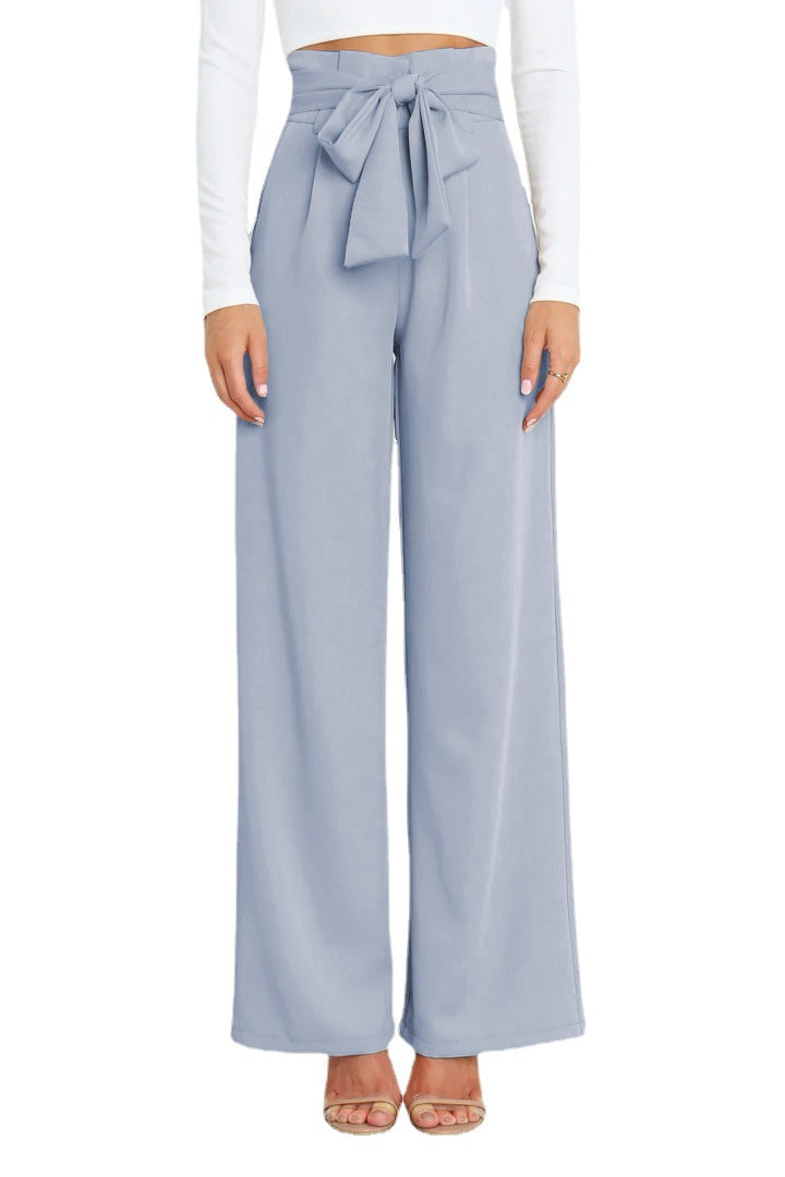 Women's Ice Silk Casual Wide-Leg Trousers