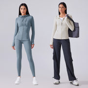 Yoga Clothes Coat Women's Body Shaping And Slim Looking Hooded Zipper