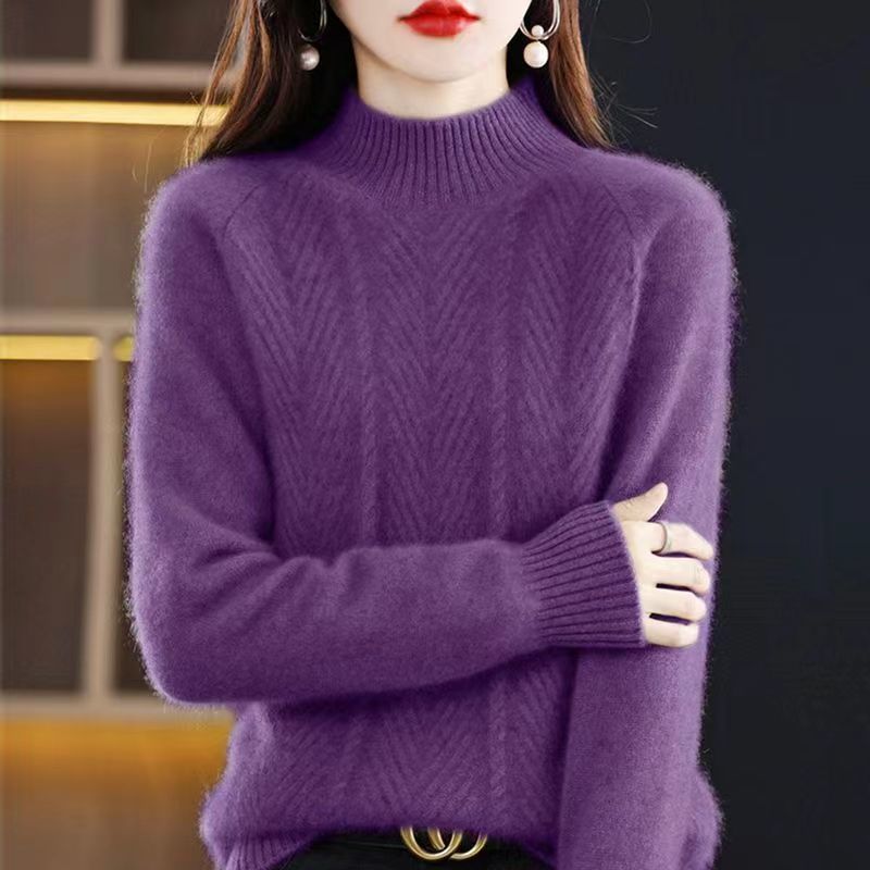 Half Turtleneck Thick Loose Pullover Women's Sweater