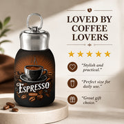 Portable 10 oz Stainless Steel Espresso Coffee Cup with Leakproof Lid
