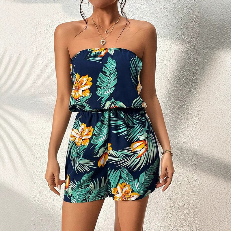 Women's Floral Backless High-Waist Bodycon Jumpsuit