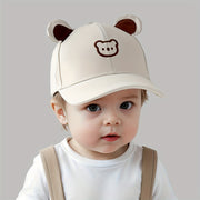 Lightweight Polyester Baseball Cap with Cartoon Bear and Ear Accents for Kids Ages 1‑3