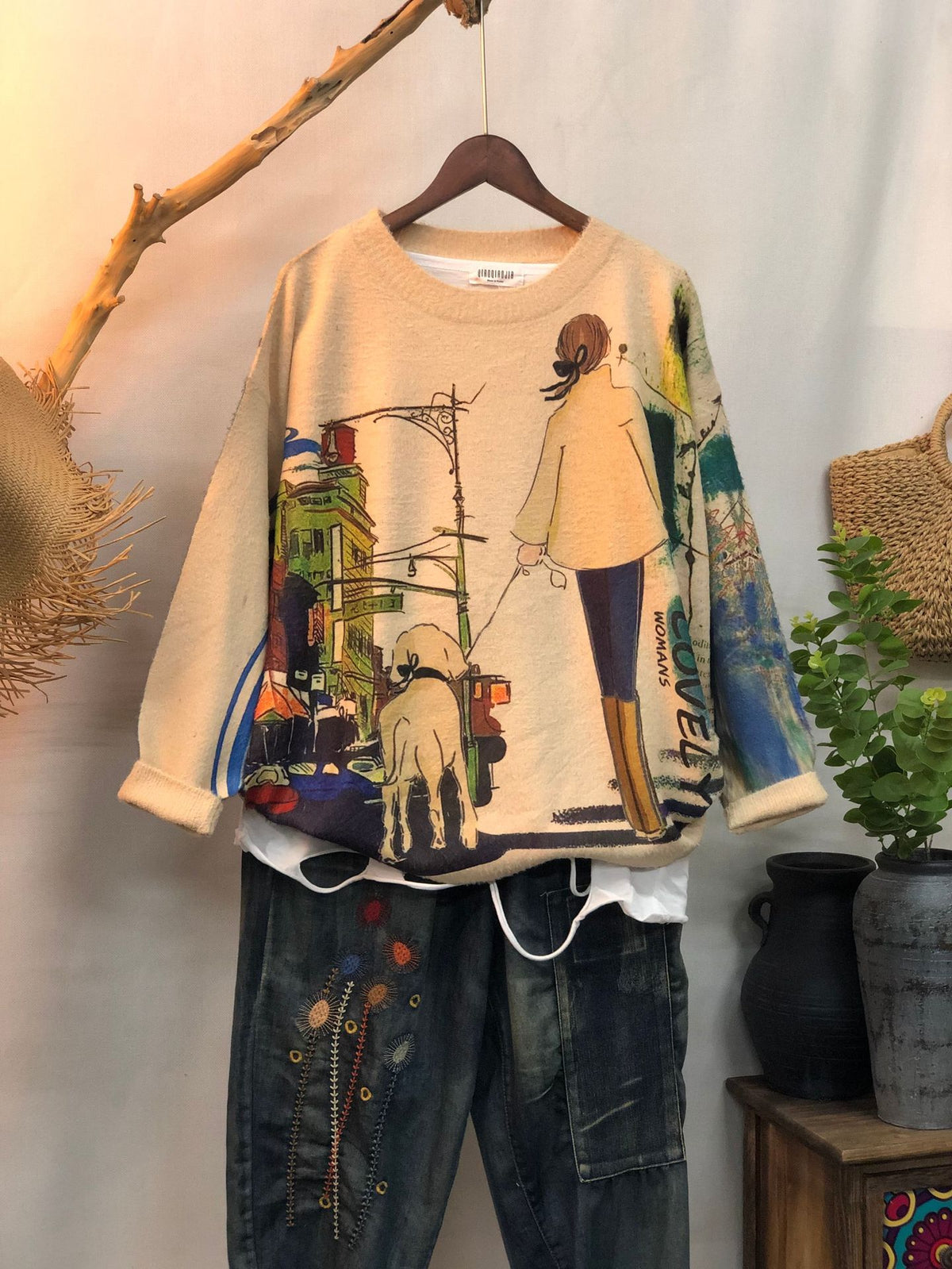 New Women's Loose-fitting Round-neck Sweater for Outerwear