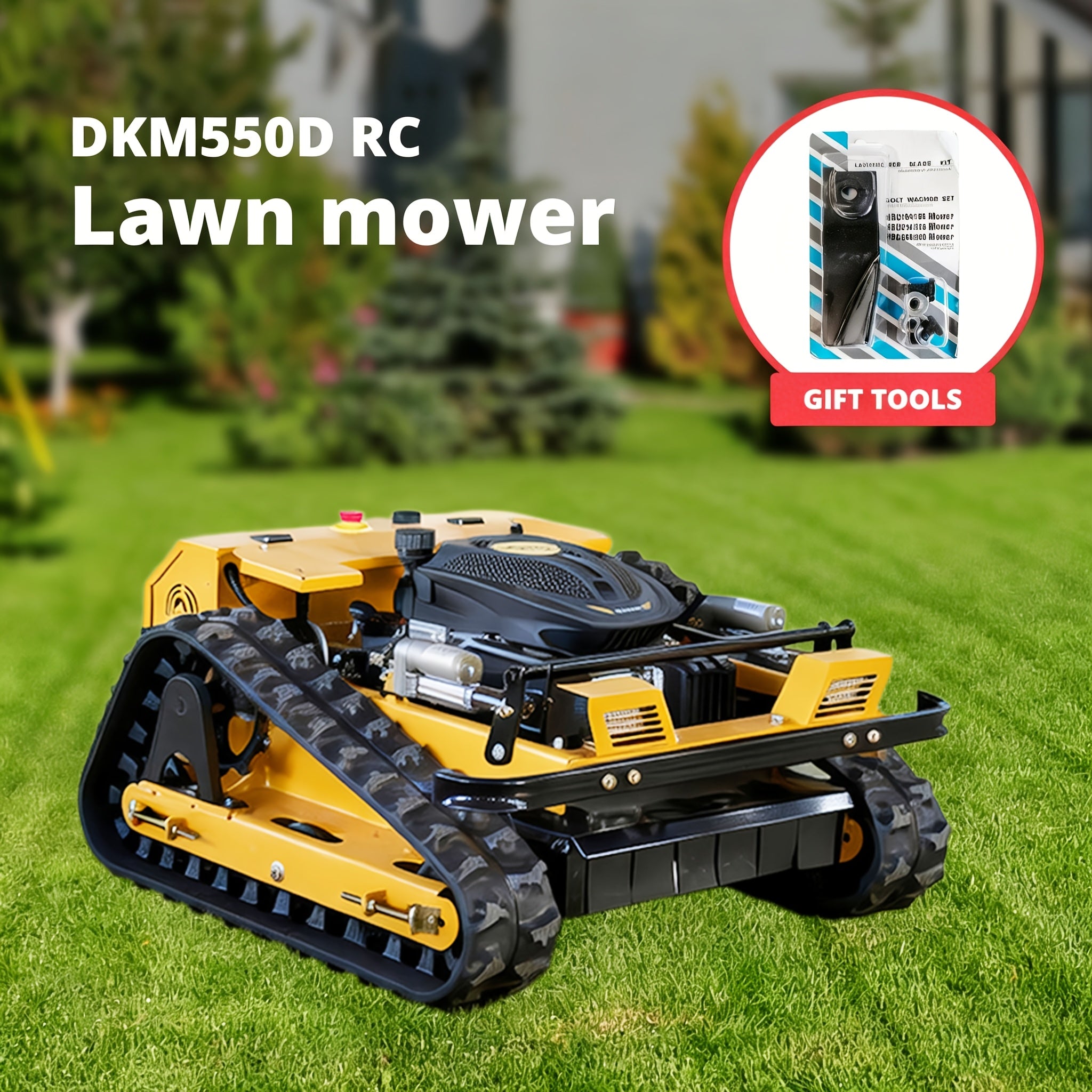 Remote Control Lawn Mower – 500 mm Cutting Width, Zero‑Turn, 50° Slope Capability, Night Lighting, Includes 2 Spare Blade Sets