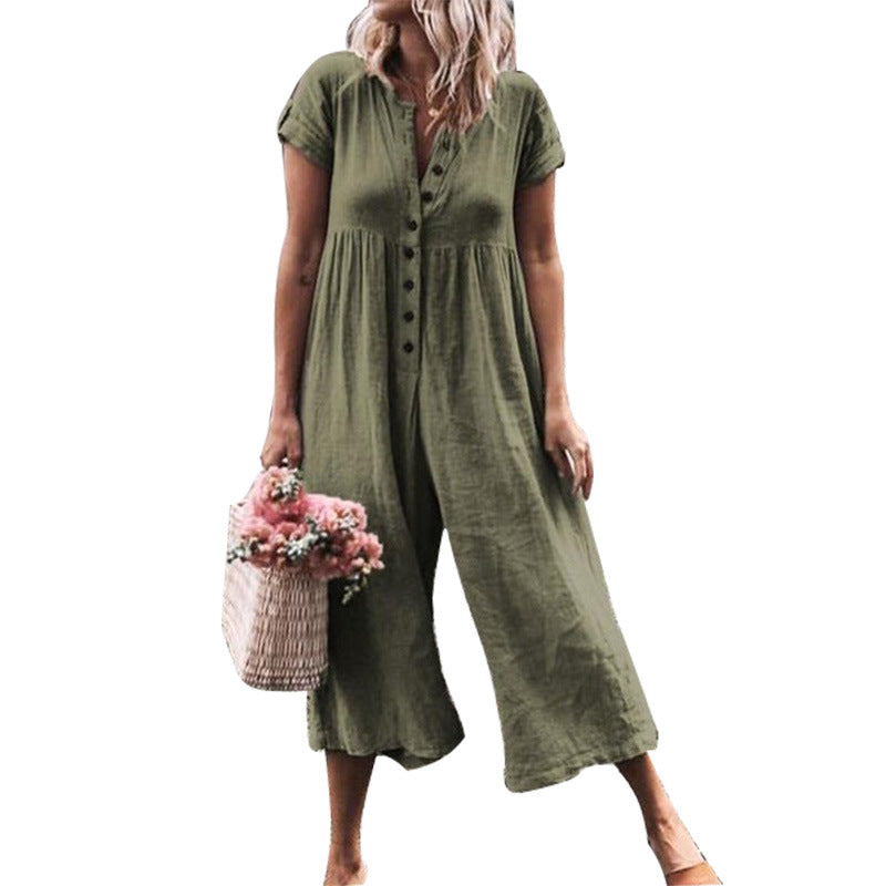 Women's Casual Color-Block Jumpsuit