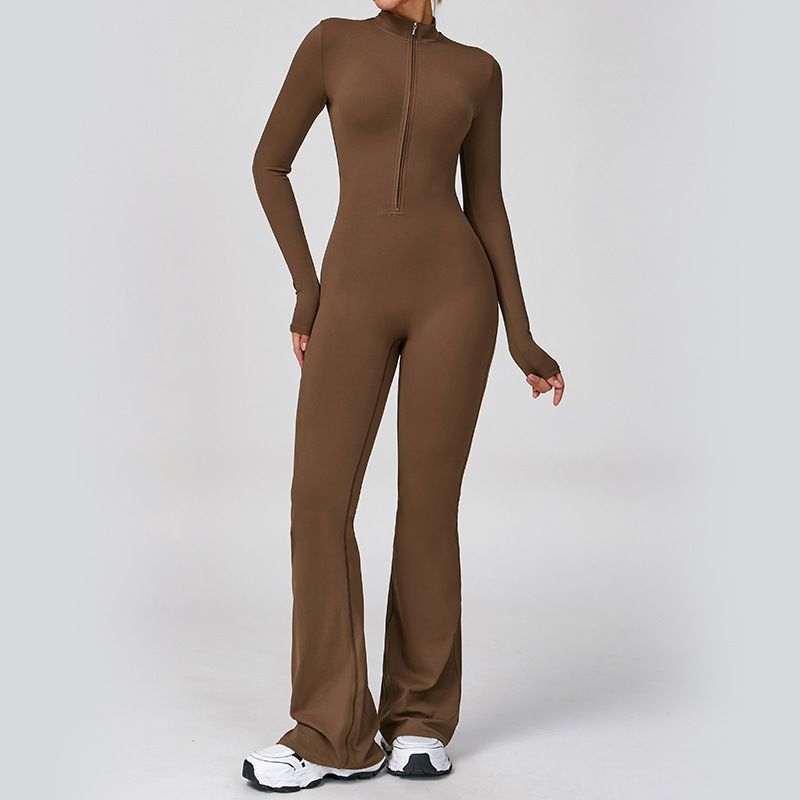 Men's Striped Fitness Zip-Up Yoga Jumpsuit