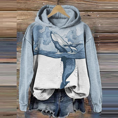 Comfy Striped Plus-Size Hooded Casual Pullover