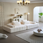 110.24" Corduroy Modular Sofa Modular U-Shaped 110.24-inch Striped Corduroy Fabric Sofa | 4-Seater Soft Cushion Living Room & Bedroom Sofa | No Need to Disassemble (Black, Gray)