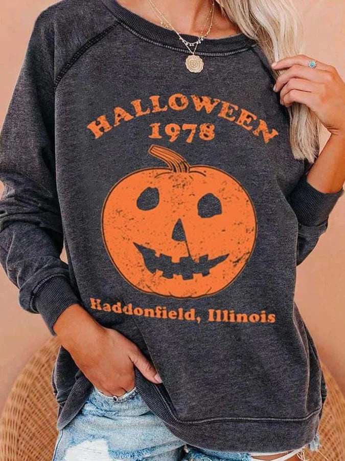 Women's Casual Halloween Graphic Print Sweatshirt