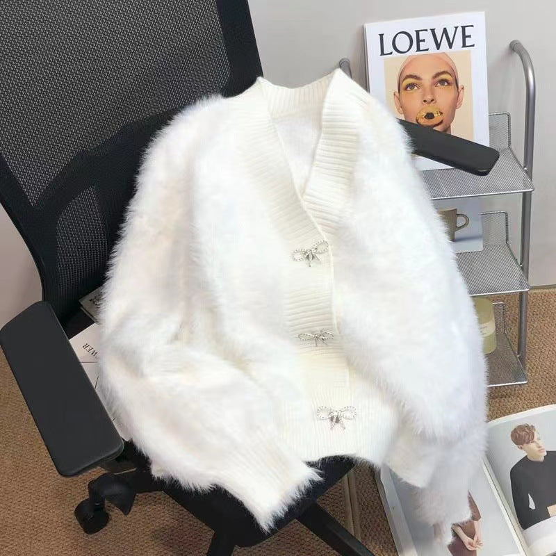 Mink Velvet Sweater Coat for Women