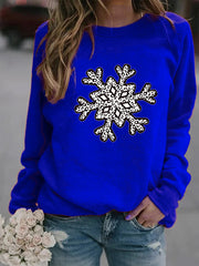 Christmas Creative Letters Printed Crew Neck Sweatshirt