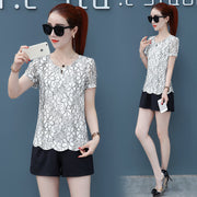 Slimming Lace Western-Style Summer Top – Breathable, Flattering Fit