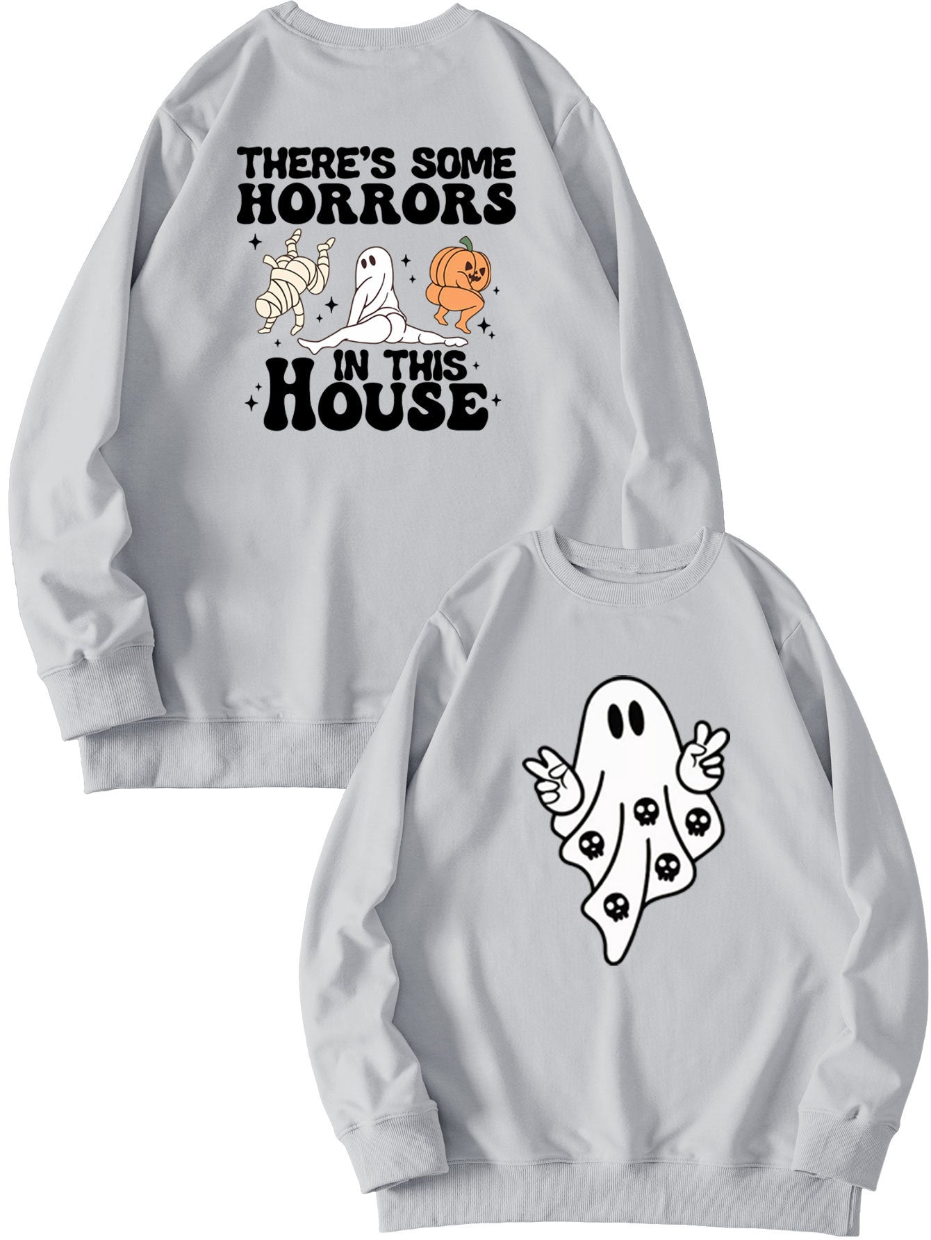 There's Some Horrors Printed Casual Long Sleeve Sweater