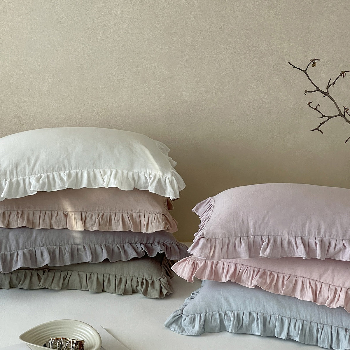Ruffle-edged Pure Cotton Double-layer Gauze Single-piece Pillowcase