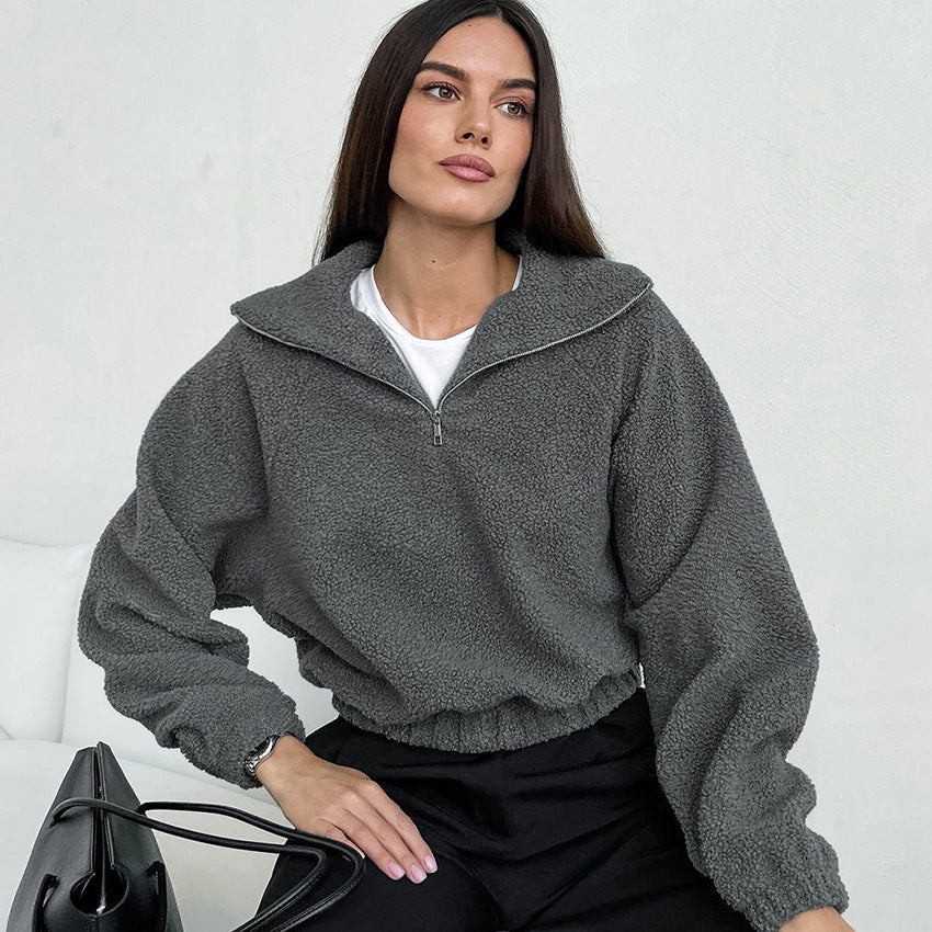 Cozy Women's Lamb Fleece Zip Jacket