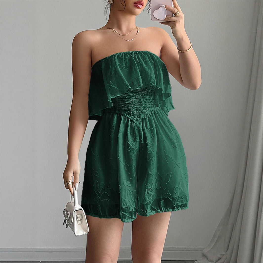 Sleeveless Bustier Bodycon Shorts Jumpsuit
