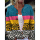 Geometric 3D Print Casual Cardigan Sweater