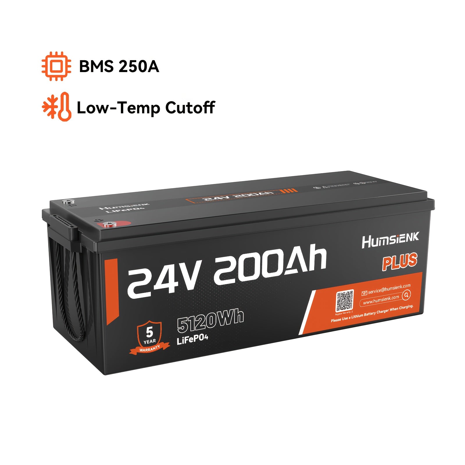 24V 200Ah Lithium Deep Cycle Battery with Smart BMS for Off-Grid Power