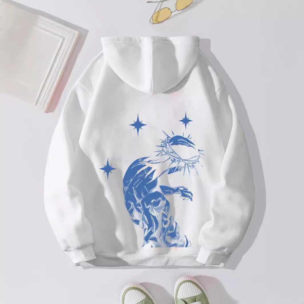 Cozy Jesus Letter Print Brushed Hoodie for Women