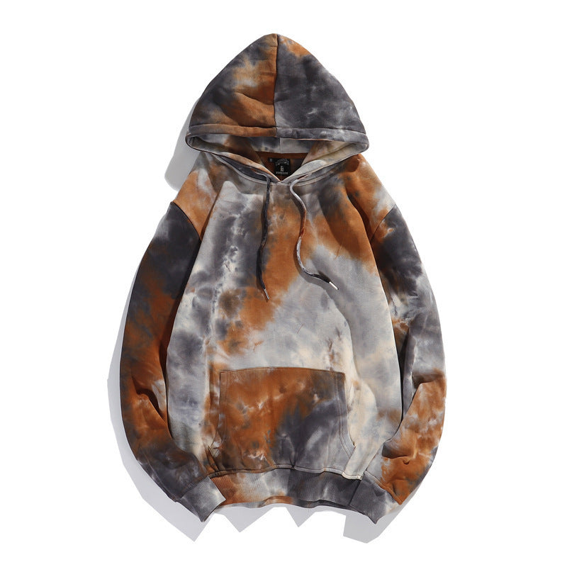 Dark Gradient Tie-Dye Oversized Streetwear Hoodie