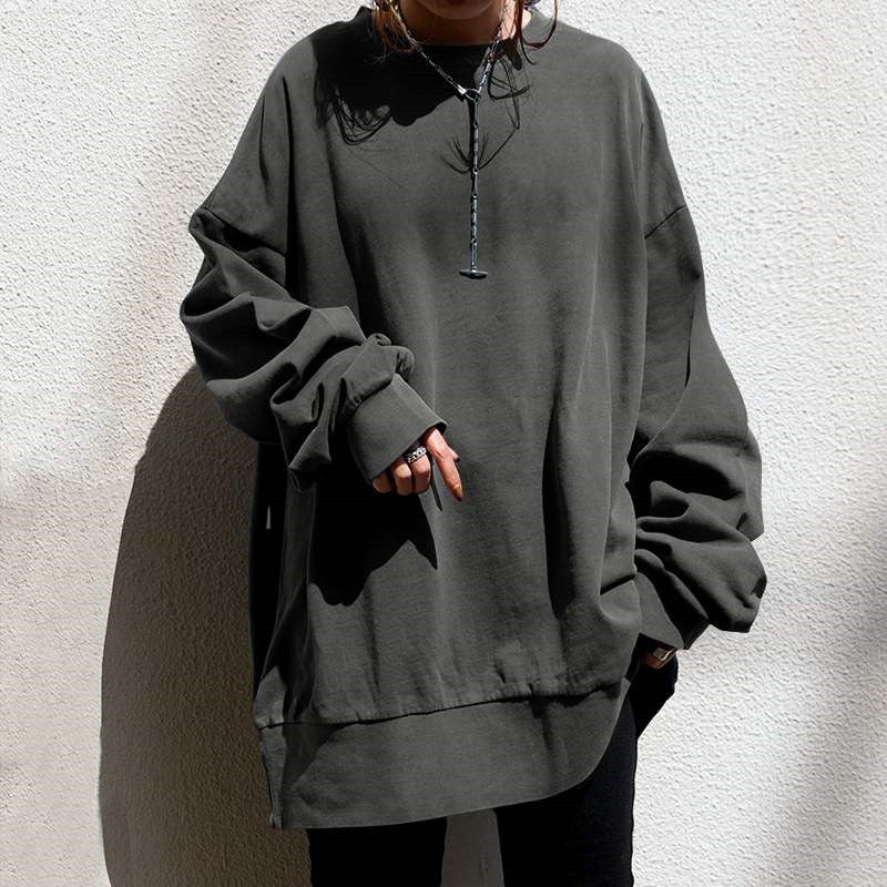 Women's Cozy Round Neck Loose Pullover Sweater