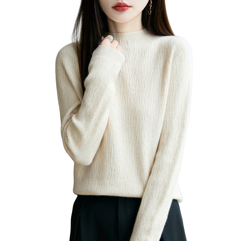 Women's Loose-fitting Mid-neck Sweater Long Sleeve Base