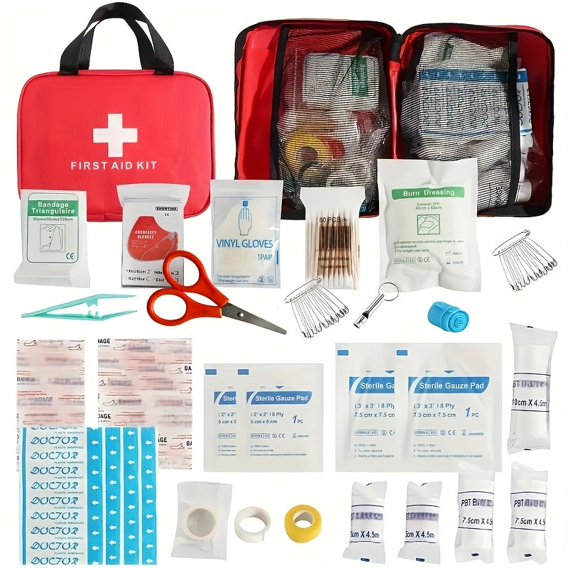 Small/Large Portable First Aid Kit, Including Professional Scissors And Tweezers, Specifically Designed for Camping, Hiking, Hunting, And All Types Of Outdoor Activities, Equipped with Essential...