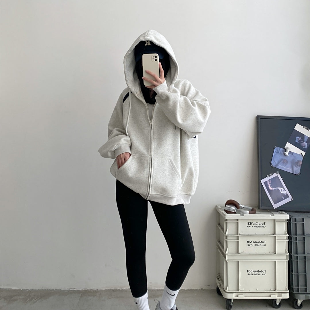 Women's Cozy Zip-Up Hooded Sweater Coat