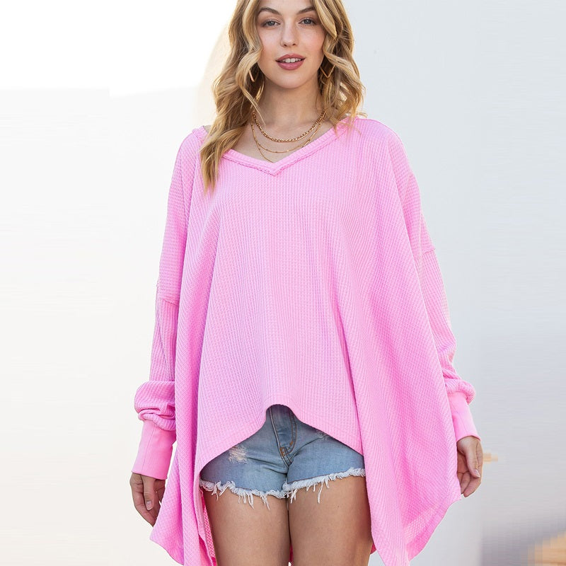 Cozy Solid Color Loose Long-Sleeve Pullover Sweater