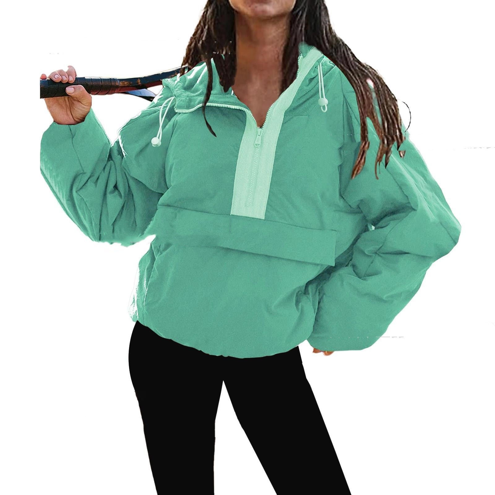 Colorblock Hooded Sweatshirt Utility Style