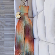 Ombre Off-the-Shoulder Back-Tie Bodycon Jumpsuit