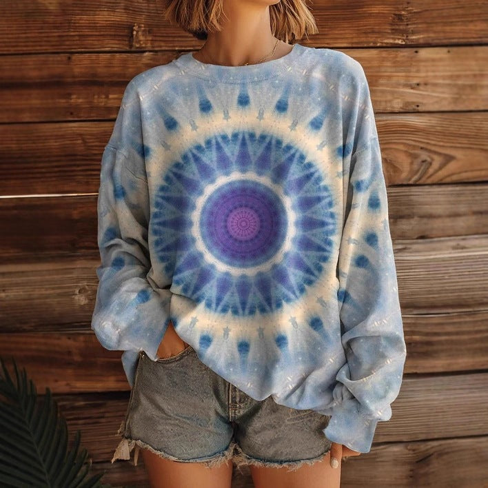 Printed Crew‑Neck Sweatshirt – Stylish Long‑Sleeve Top