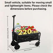 Heavy Duty Folding Utility Cart, All‑Terrain, 220 lb / 450 lb / 680 lb Capacity, Black