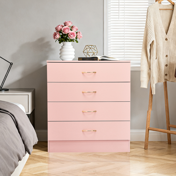 Rose Gold 4-Drawer Cabinet Storage Furniture
