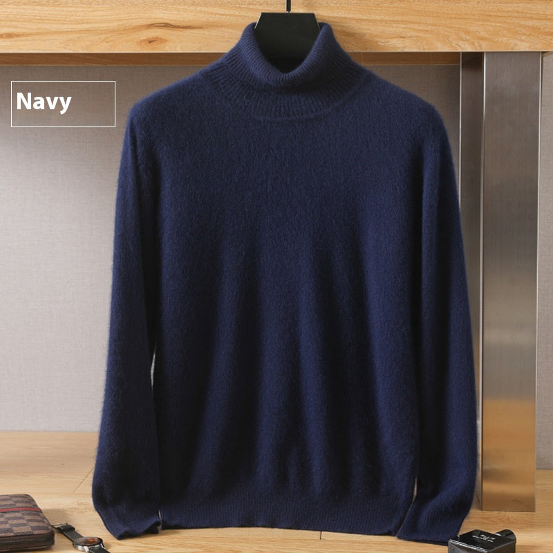 Men's Cozy High-Collar Solid Pullover Sweater