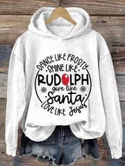 Chic 3D Letter Print Loose Streetwear Hoodie for Women