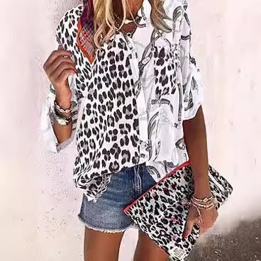 Resort-style Chic Long-sleeve Blouse For Workwear
