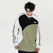 Men's Ribbon Stitching Raglan Sleeve Sweater