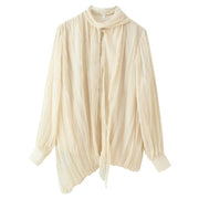 Chic Long‑Sleeve Top – Loose Fit, Color‑Block Design