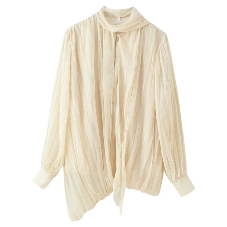Chic Long‑Sleeve Top – Loose Fit, Color‑Block Design