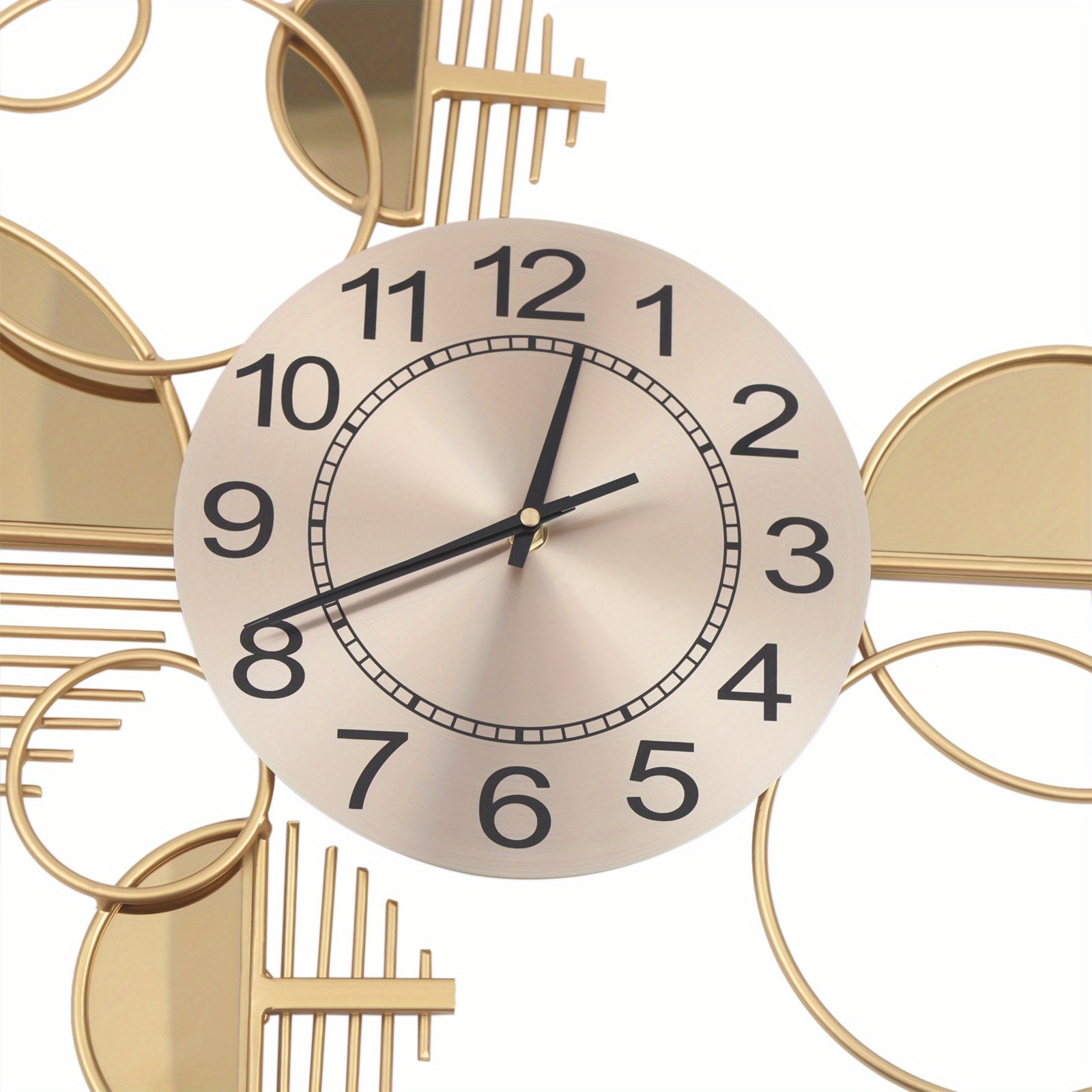 Metal Wall Clock, Large Modern Silent Decorative Wall Clock Non-Ticking, Creative Living Room Wall Decor Wall Clocks for Bedroom Kitchen Dining Room Office Home