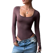 Womens Yoga Long-Sleeve Tight Bodysuit
