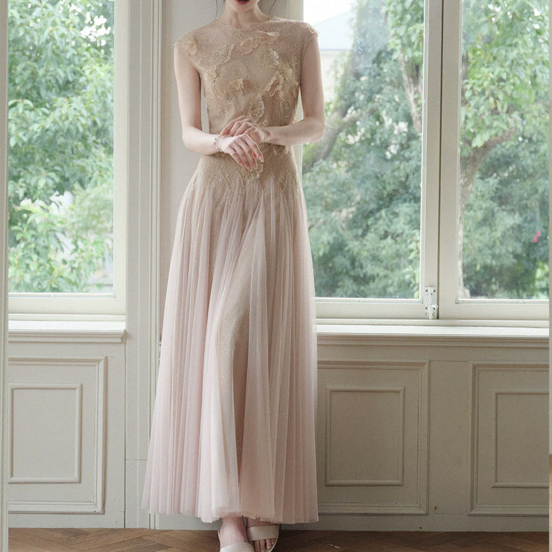 Womens French-style Waist-cinching Dress