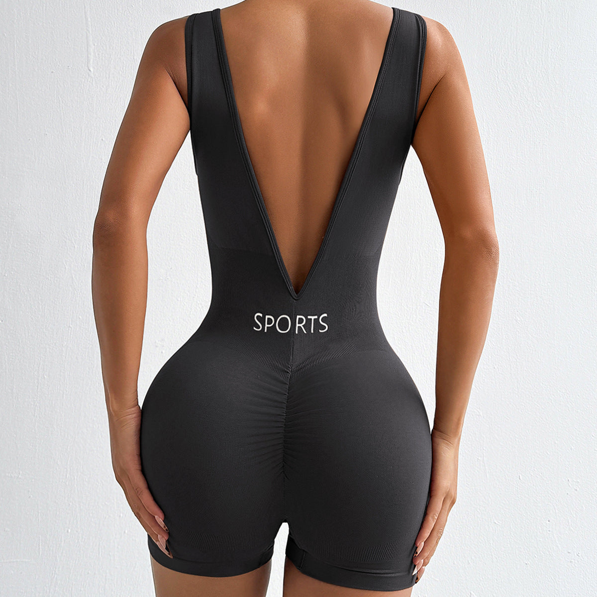 Deep-V Fitness Shaping Yoga Jumpsuit