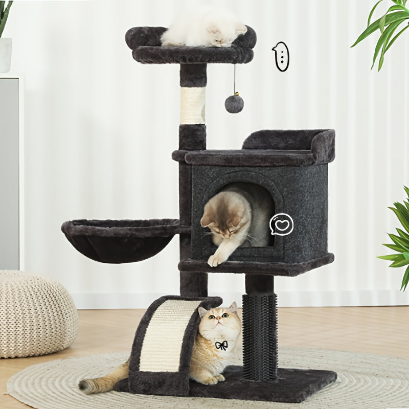 36.6 Multi-level Cat Tree Tower With Cozy Condos, Sisal Scratching Posts & Plush Perch - Stable Non-wobbling Design, Perfect Valentines Gift For Cats, Includes Hanging Toy Ball For Added Fun