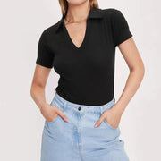Women's Cotton Sexy Slim-Fit Short-Sleeve Jumpsuit