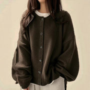 Vintage-button Sweater Cardigan Fashionable and Loose-fitting for Women