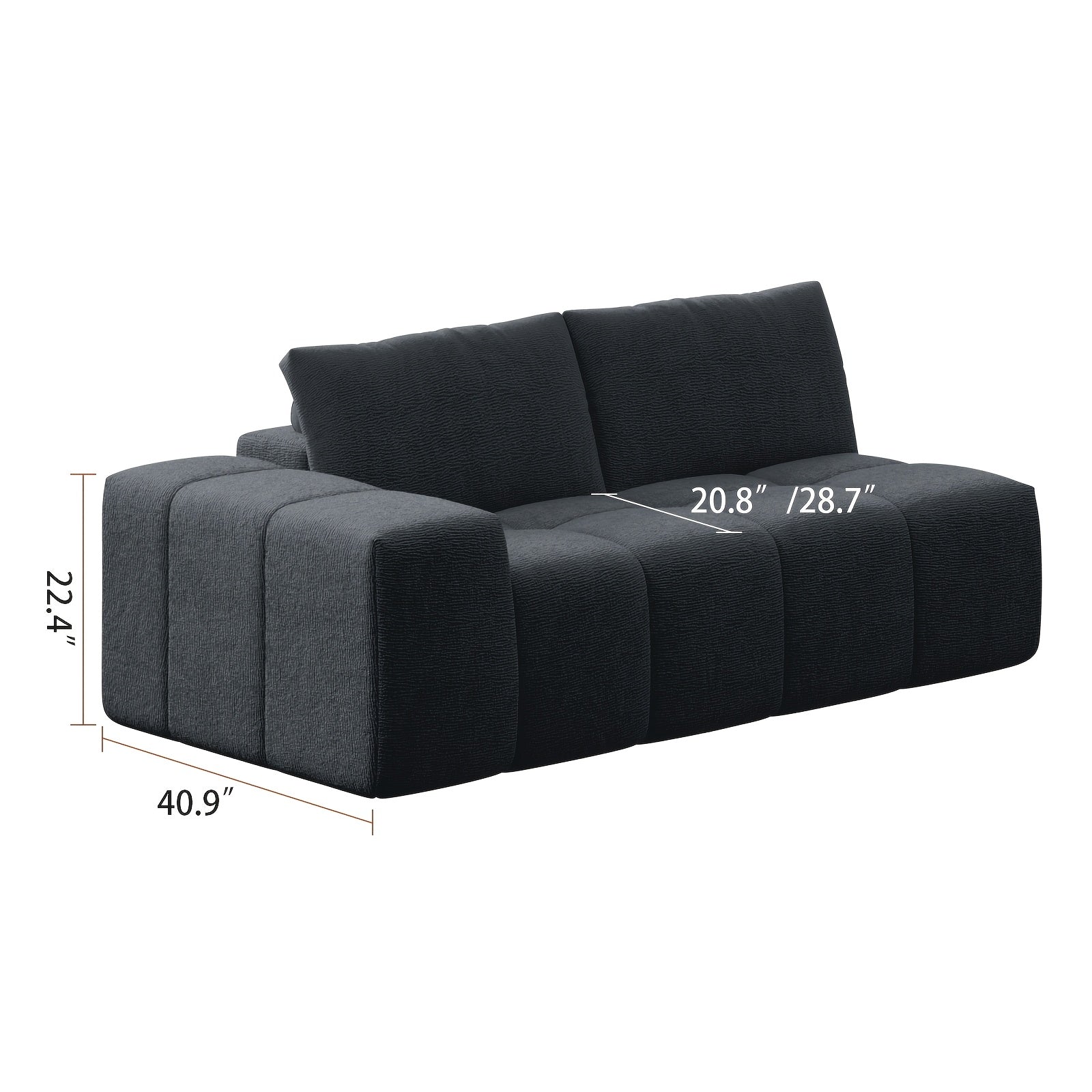 Modular L-shaped chaise longue sofa bed with deep seat and corduroy upholstery