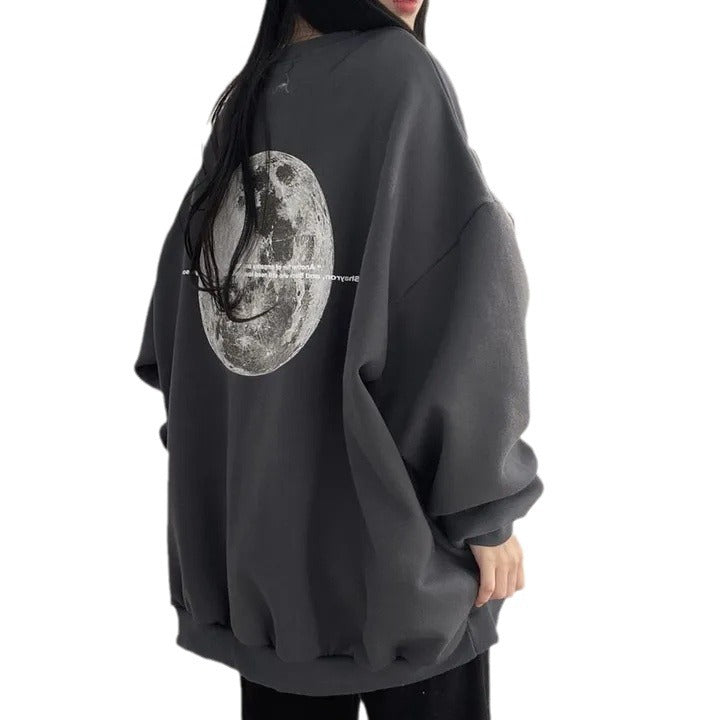 Plus Size American Moon Long Sleeve Cozy Cotton Sweater